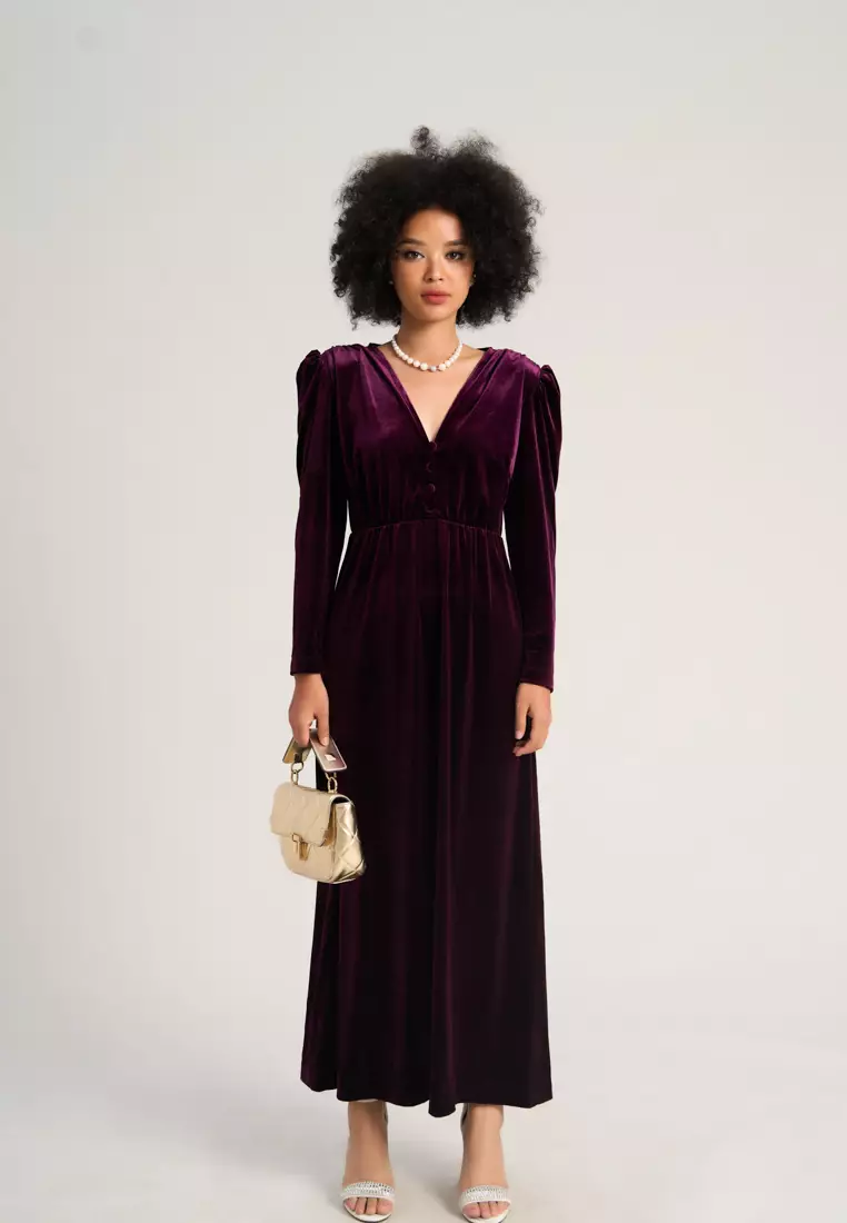 Dark Purple Velvet Dress