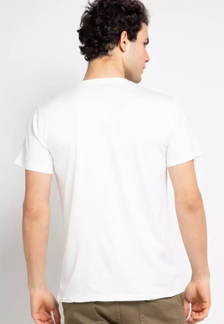 MTF36 dj rock belly white kaos pria Putih