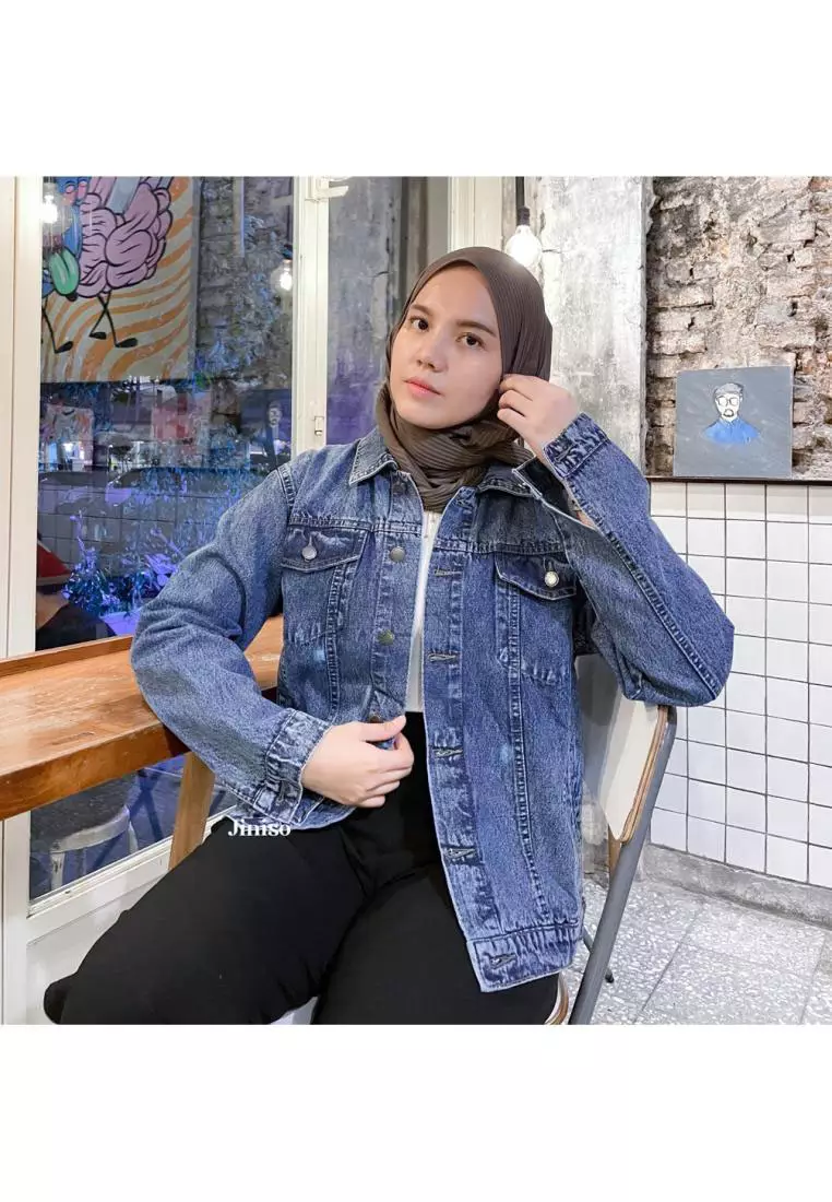 Jaket Jeans Oversize Vintage Blue Acid