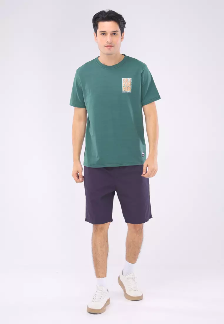 Round Neck Streaky Short Sleeves