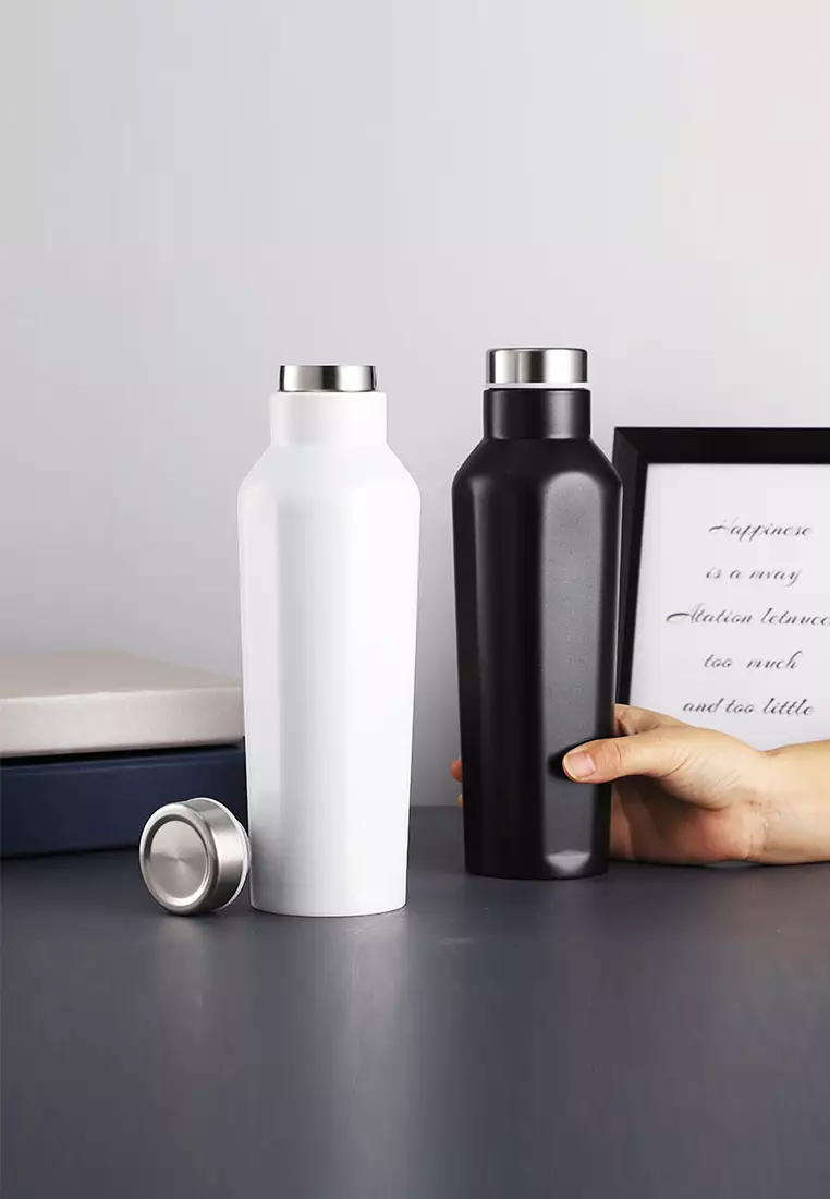 Wakakids Botol Minum Termos Stainless Steel Tumbler Premium Simple Polos 500ml K231 Venhs Hitam