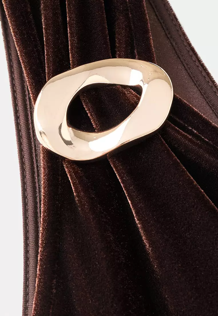 Velvet Jumpsuit with Metallic Detail