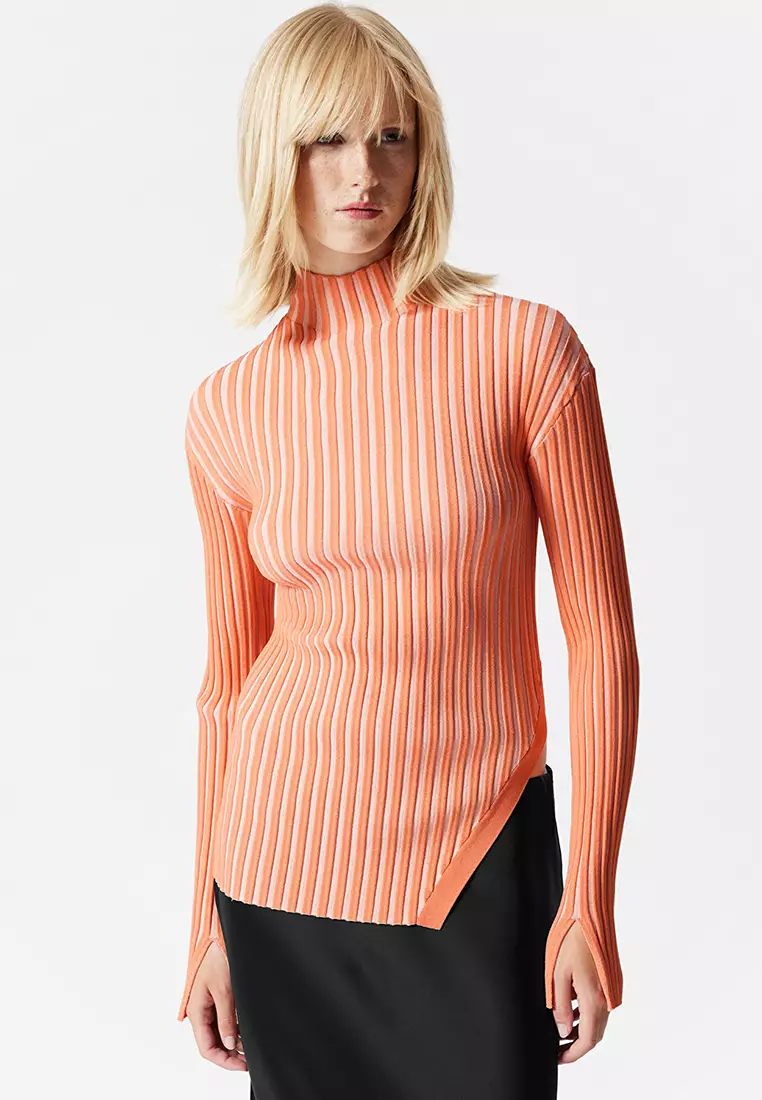Asymmetric Rib-Knit Top