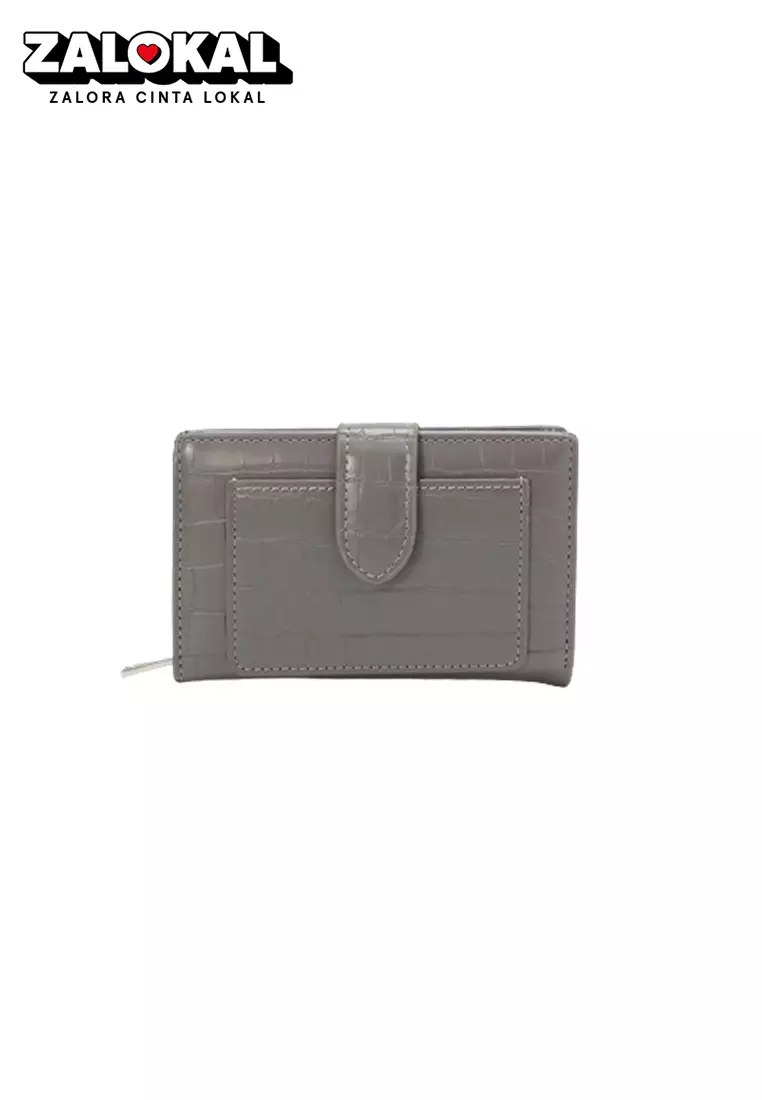 Dompet Wanita Lipat Kecil Karina Wallet Bahan Kulit ORIGINAL - Gray