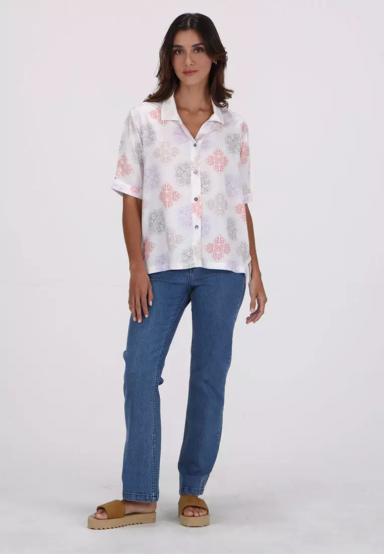 GSH DECOSTAMP SHORT SLEEVE SHIRT WHITE