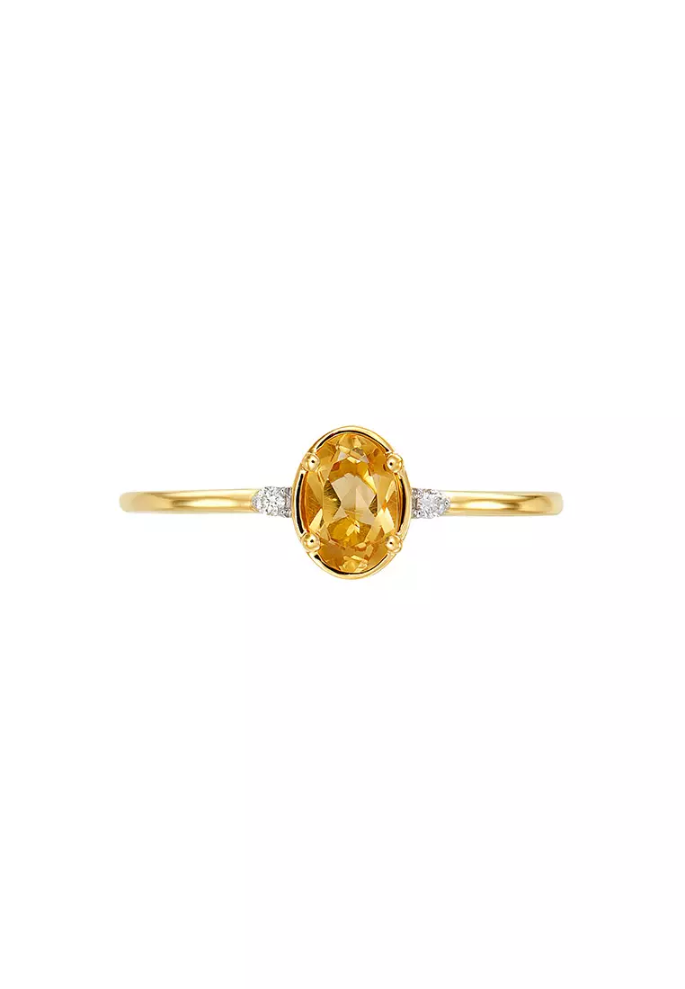 HABIB Oval Citrine and Diamond Ring in 375/9K Yellow Gold 261891121(R)YG-CITR