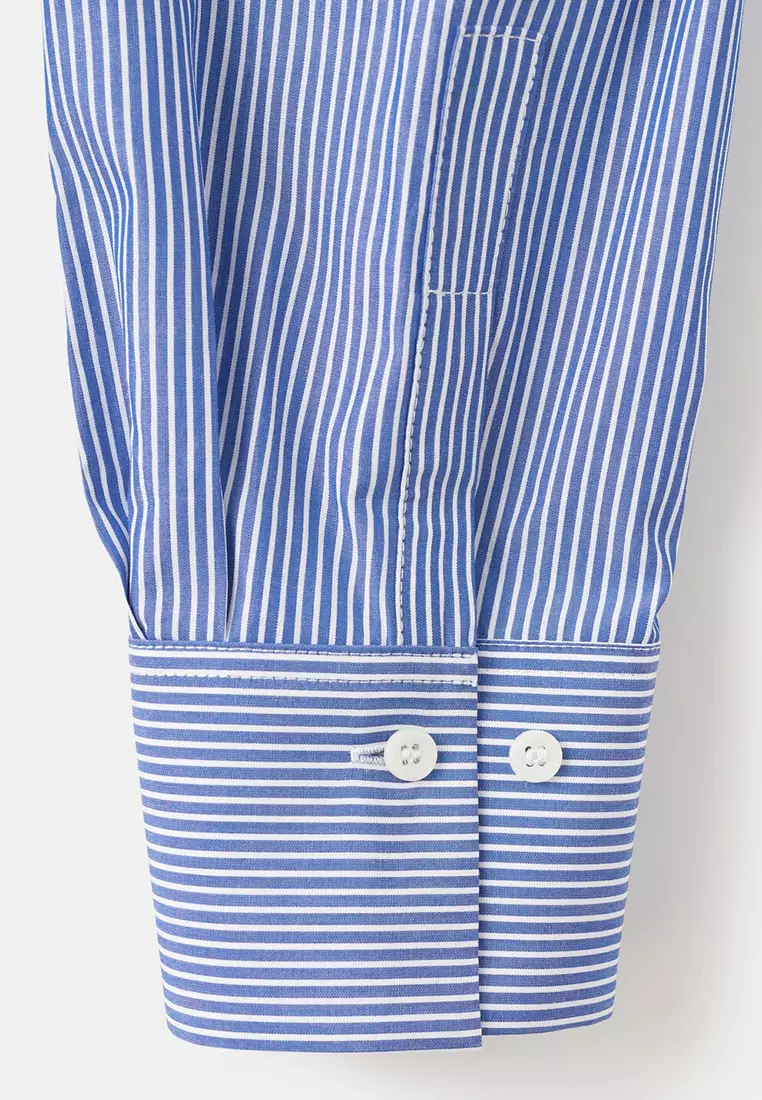 Cotton & Lyocell Blend Straight Shirt