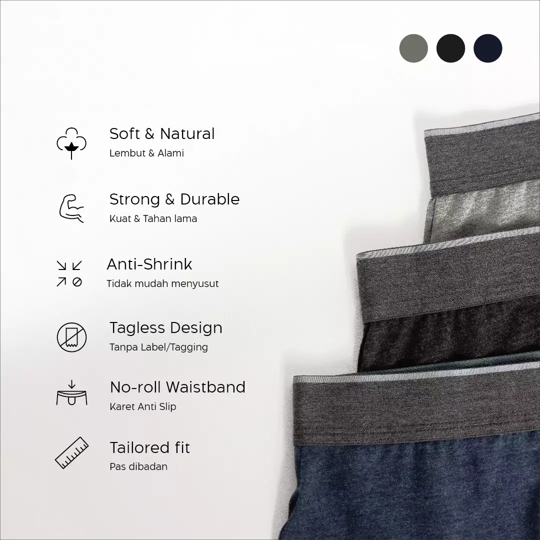 Flyman Cotton Blend Boxer 1 pcs FM 3381 - Ash