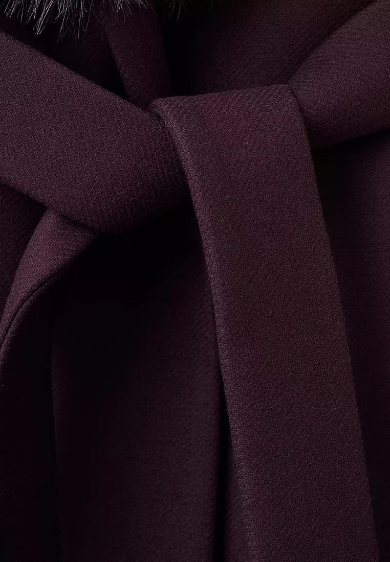 Manteco Wool Coat with Fur Collar