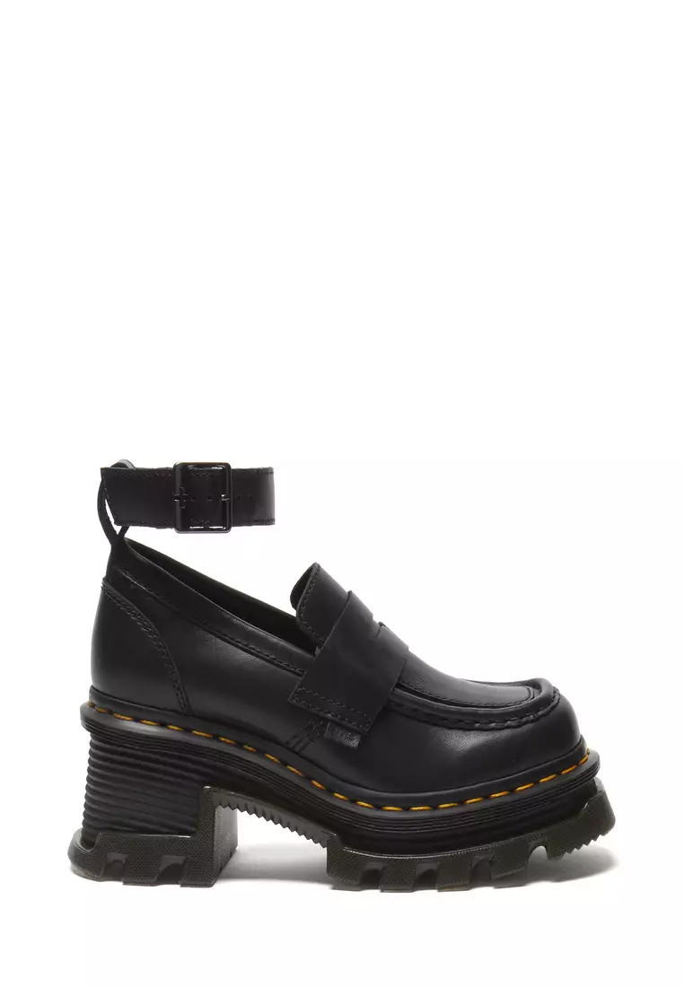 Discount on Dr. Martens  shoes - SKU: Corran Wanama Leather Black Loafers Women