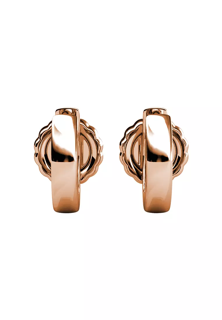 Her Jewellery Blooming Pearl Earrings (Rose Gold) - Luxury Crystal Embellishments plated with 18K Gold