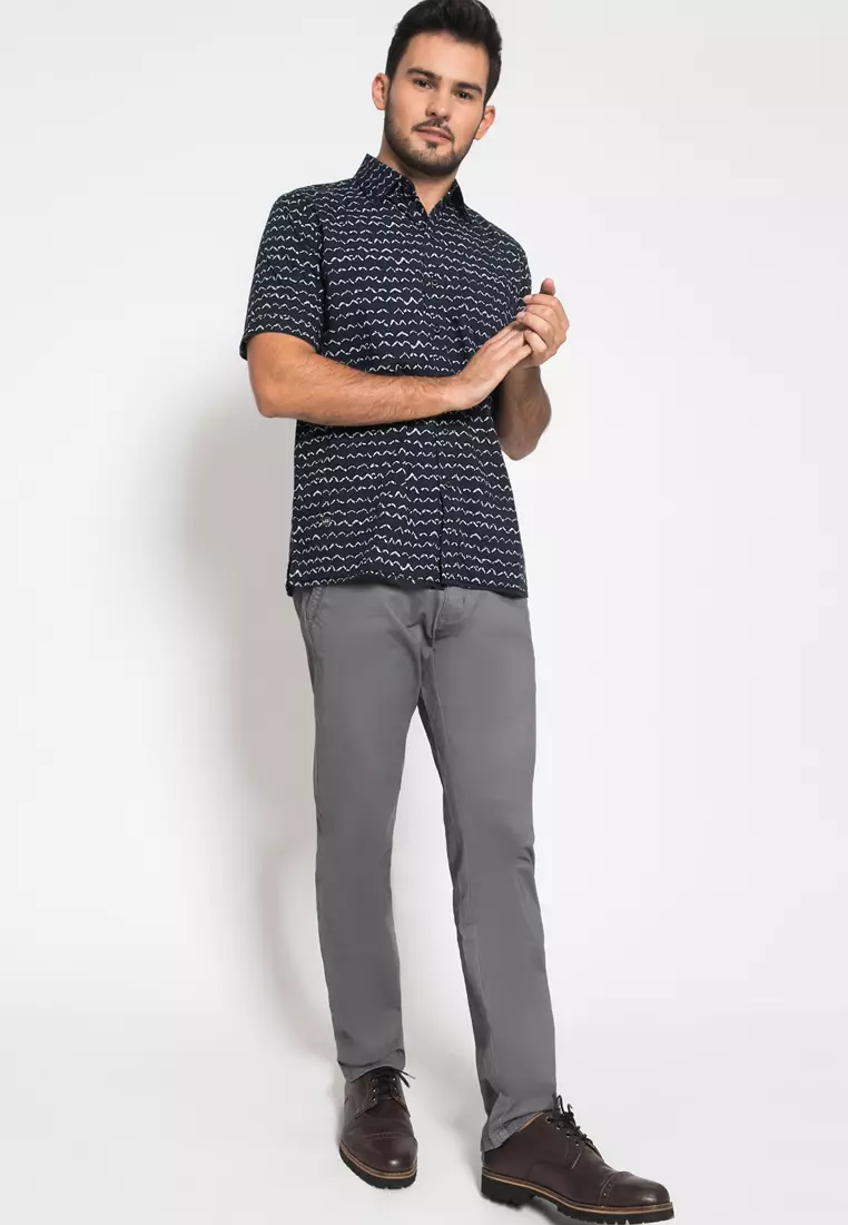 LGS - Kemeja Casual - Full Motif - Hitam - Regular Fit - CSH.272.S570.1224.C