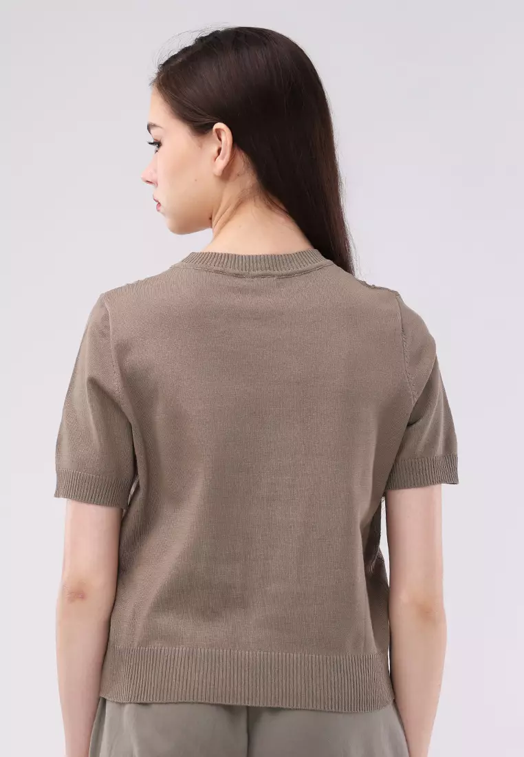 Knitted Short Sleeves Top
