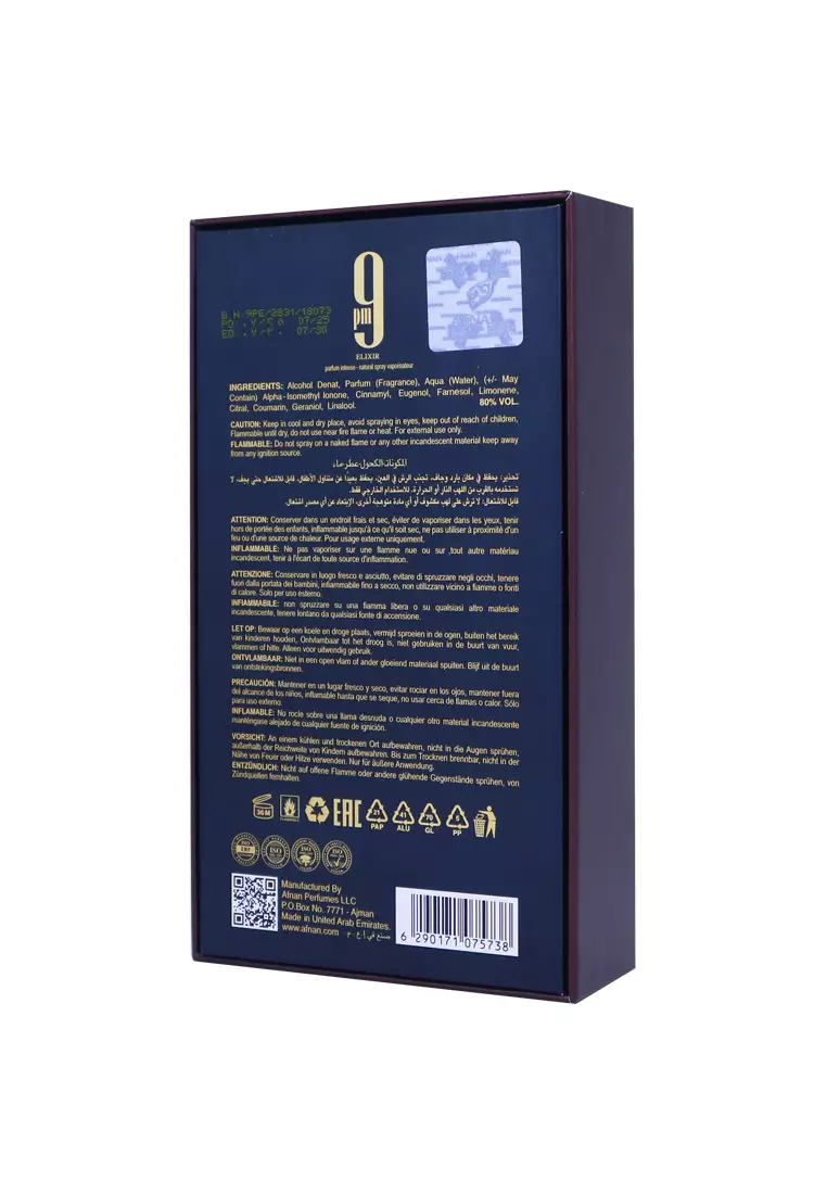 Afnan 9 PM Elixir Extrait De Parfum Unisex 100 ML
