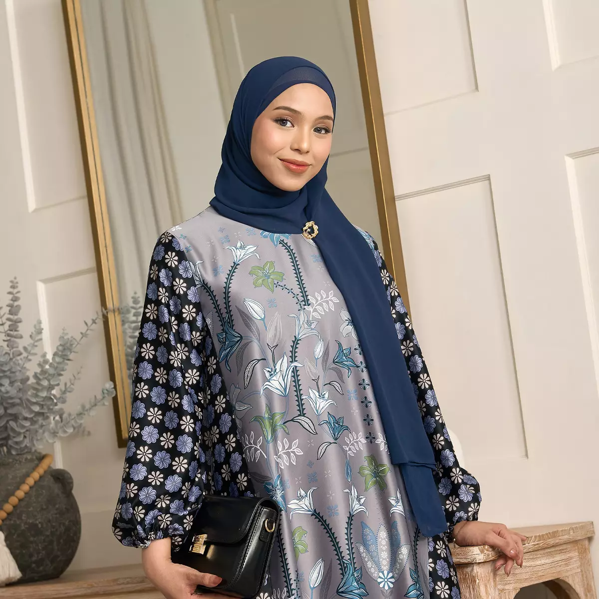 [New Collection] ZM Zaskia Mecca - Rinka Grey Black | Gamis Wanita | Primadona Lilya Raya | Ramadhan Series