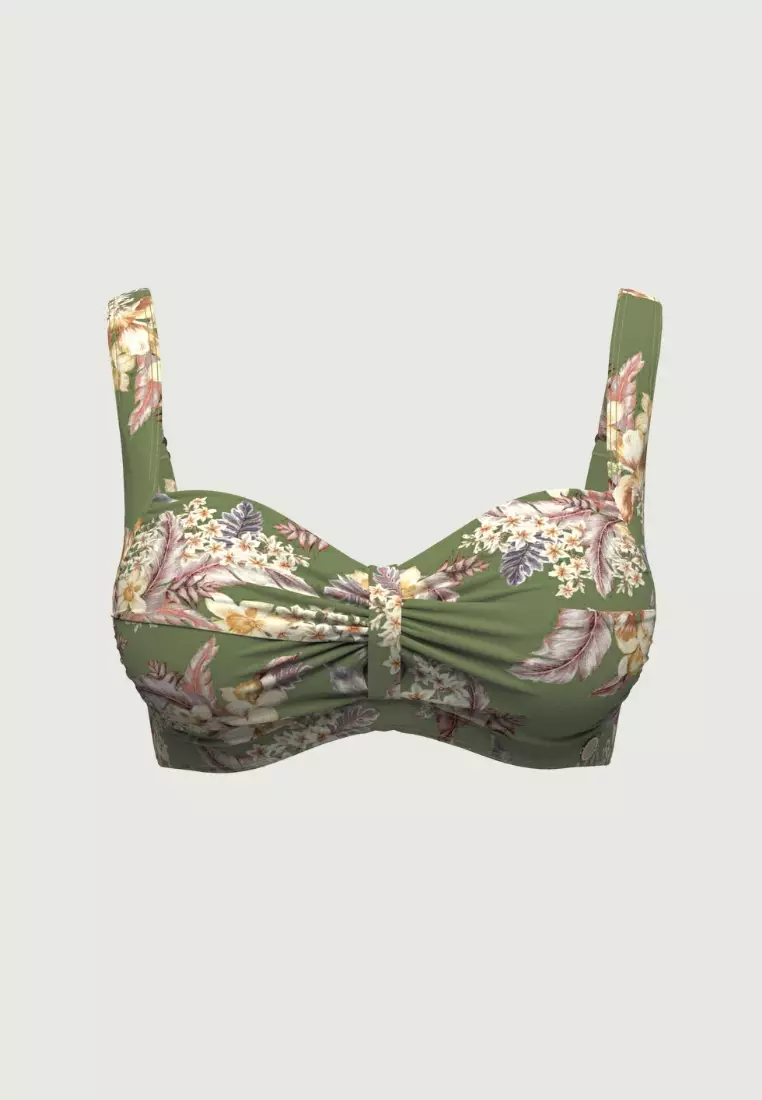 Desert Tropics Olive Plus Cup Twist Front Bikini Top
