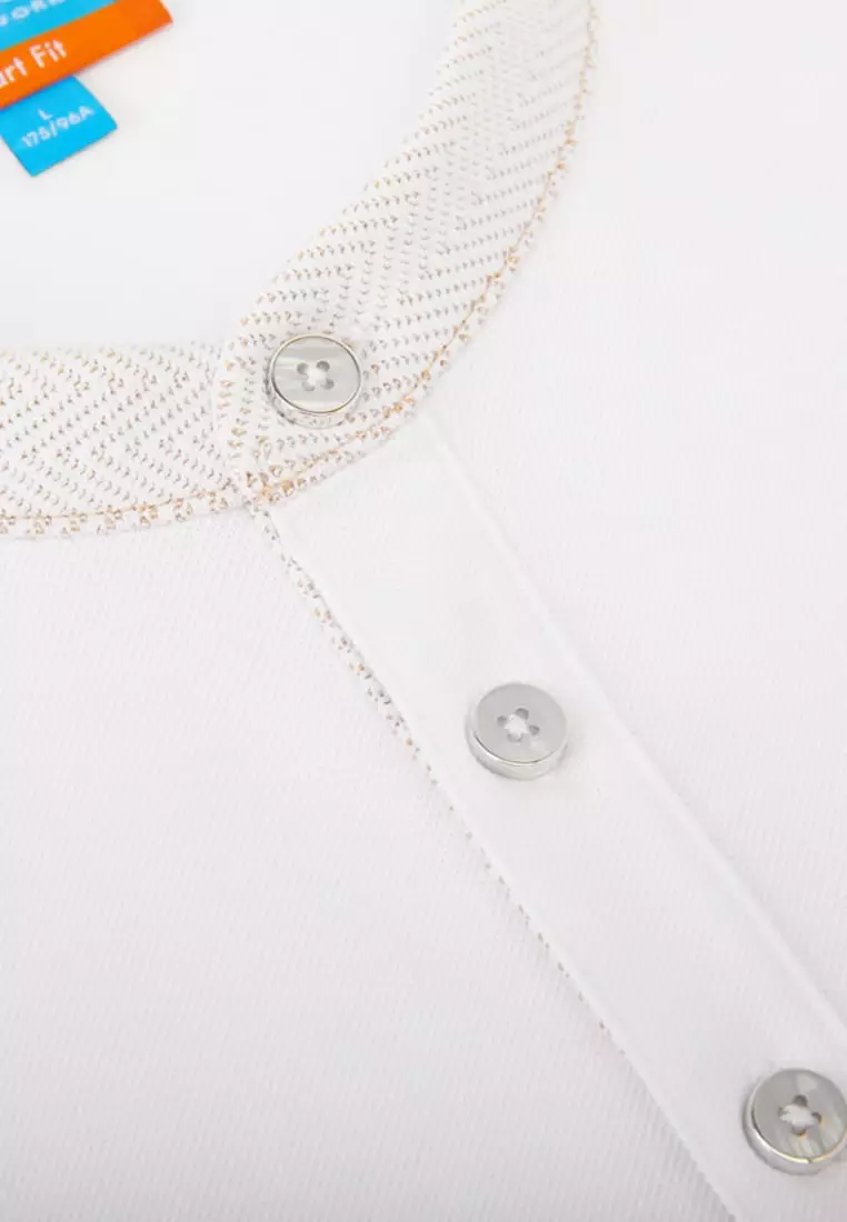 Non-Iron Pure Cotton Stand Collar Polo Tee