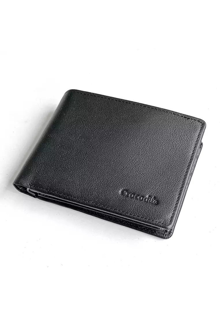 Crocodile H7006R Dompet Tri-fold Wallet Leather Kulit Original - Hitam