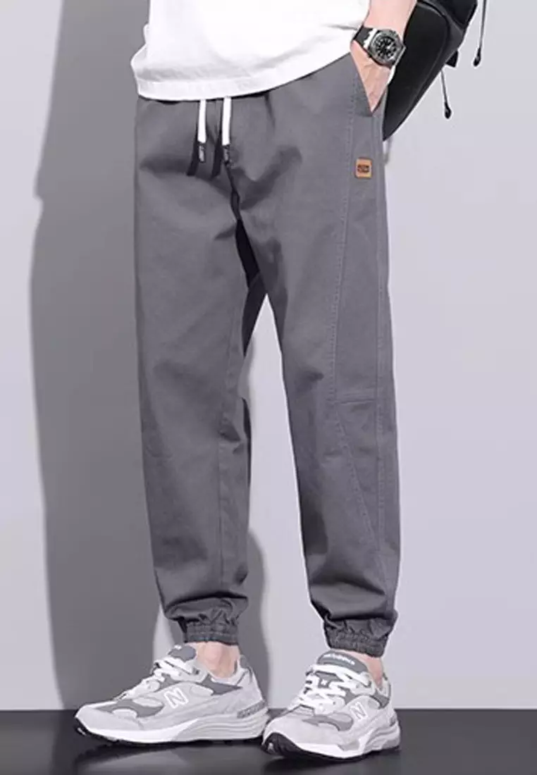 繫繩修腰束腳長褲