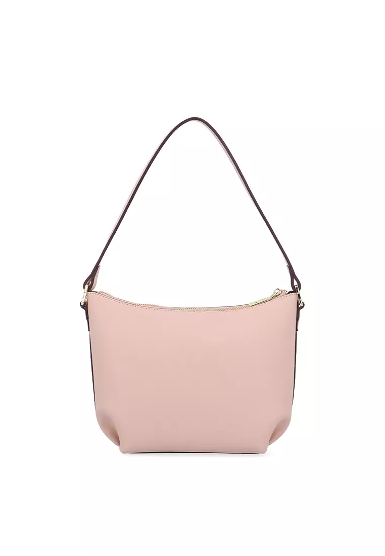 Buy Carlo Rino Aria Peachy Shoulder Bag - Light Pink Online | ZALORA ...