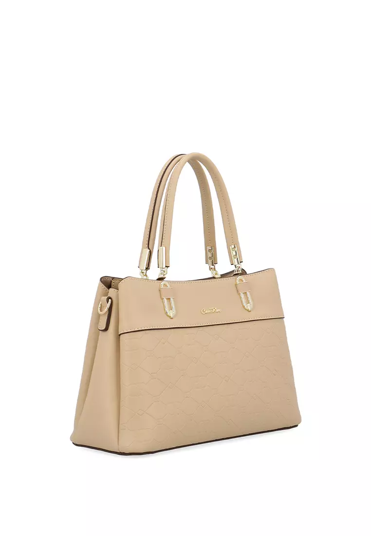 CR Marcella Monogram Top Handle Bag - Khaki