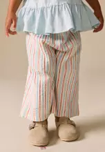 Ecru Red & Blue Stripe