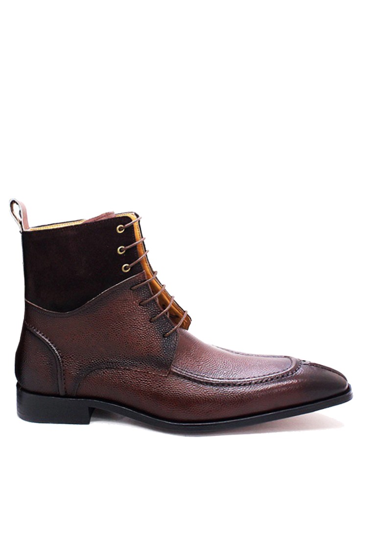 VANSA Vintage Top Layer Cowhide Lace-up Boots VSM-B503607