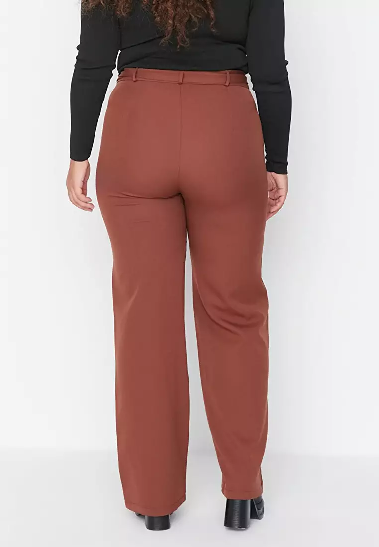 Trendyol Plus Size Black High Waist Thick Sweatpants 2024, Buy Trendyol  Online