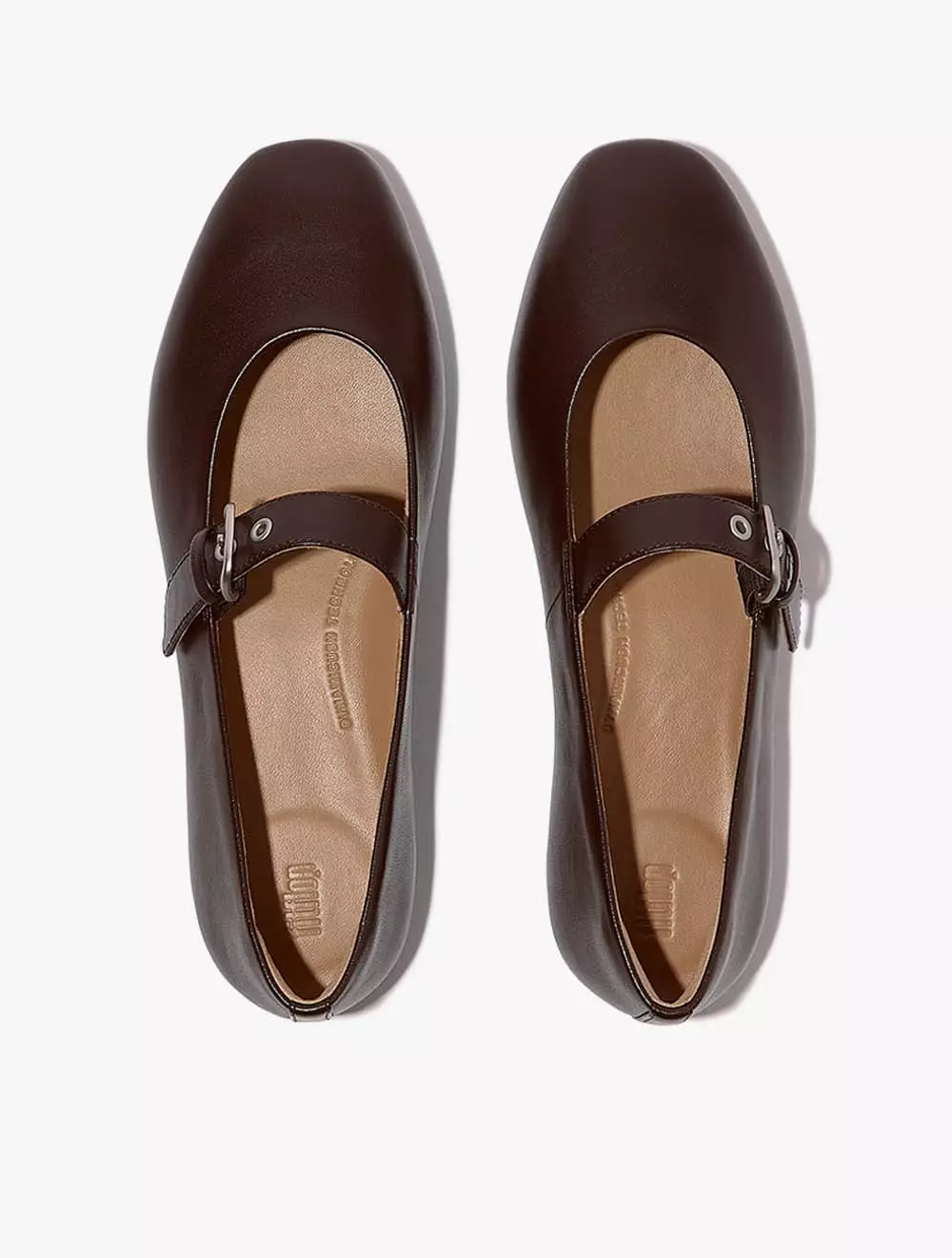 Fitflop Delicato Leather Mary Janes - Chocolat