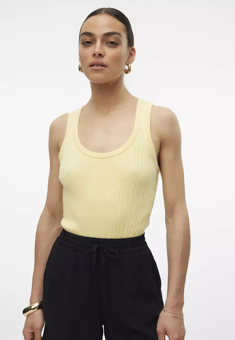 Stephanie Rib Sleeveless U-Neck Top