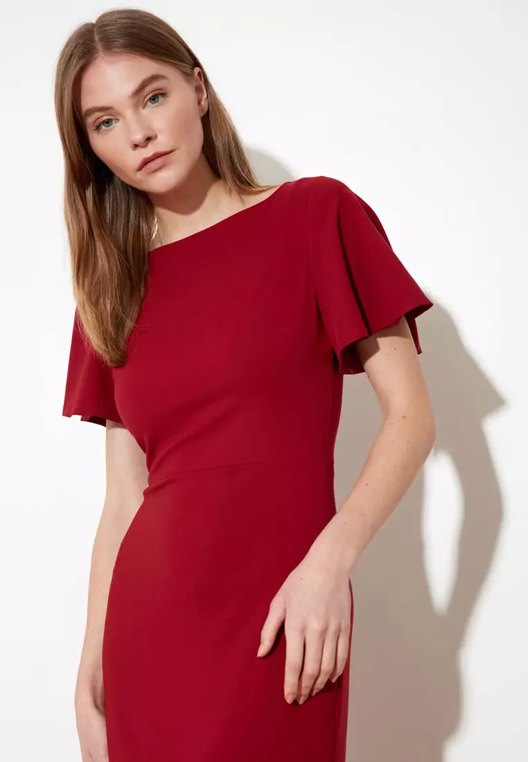 Coast shailene puff clearance sleeve dress