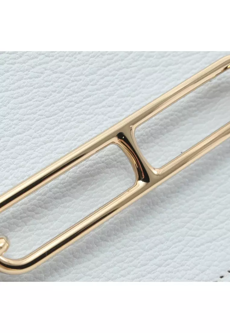 Pre-Loved Hermès Lawris Ruri slim Bi-fold wallet Chevre Light blue gold hardware Z stamp