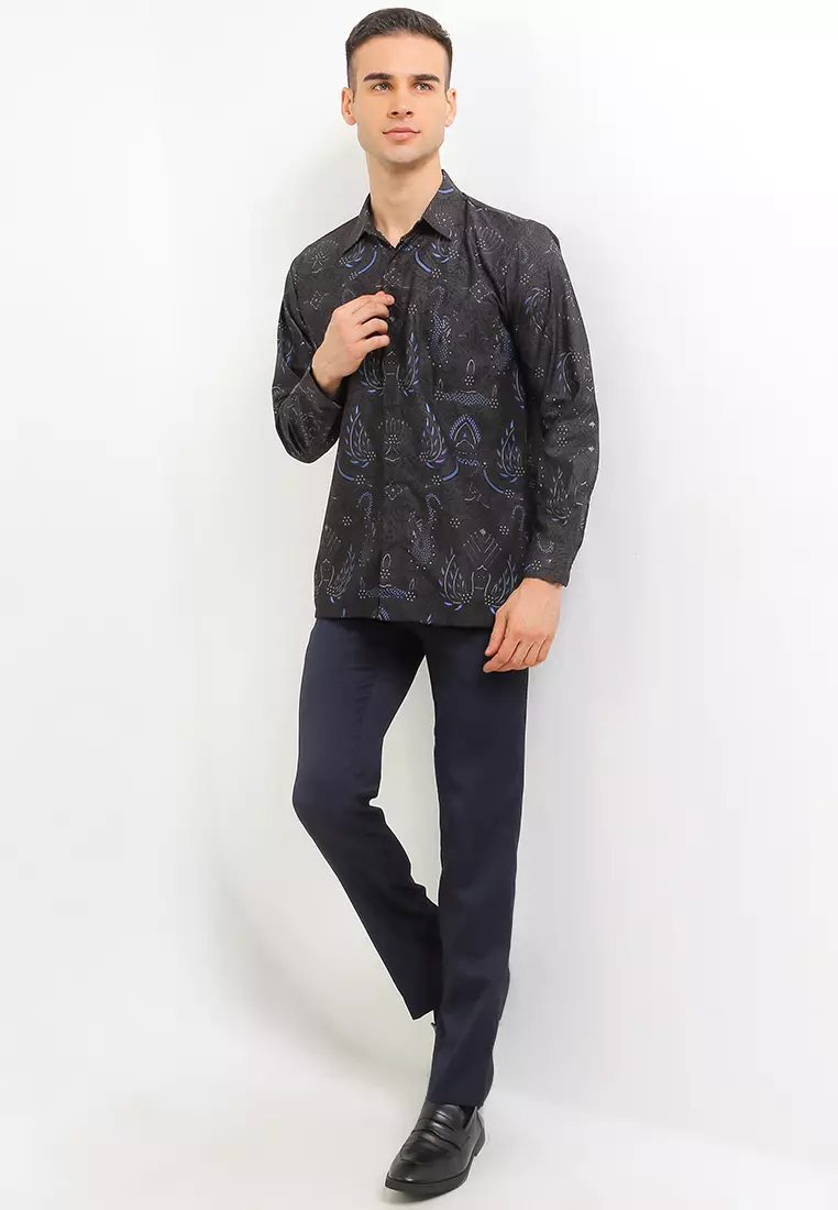 Pedro Kemeja Batik Exclusive Premium Pria Casual Modern Lengan Panjang