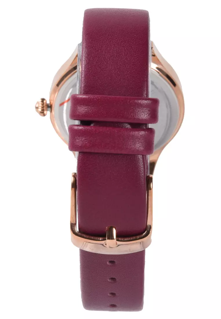 Bonia Sapphire - Jam Tangan Wanita - Rosegold - Purple Leather Strap - BNB10677-2562S