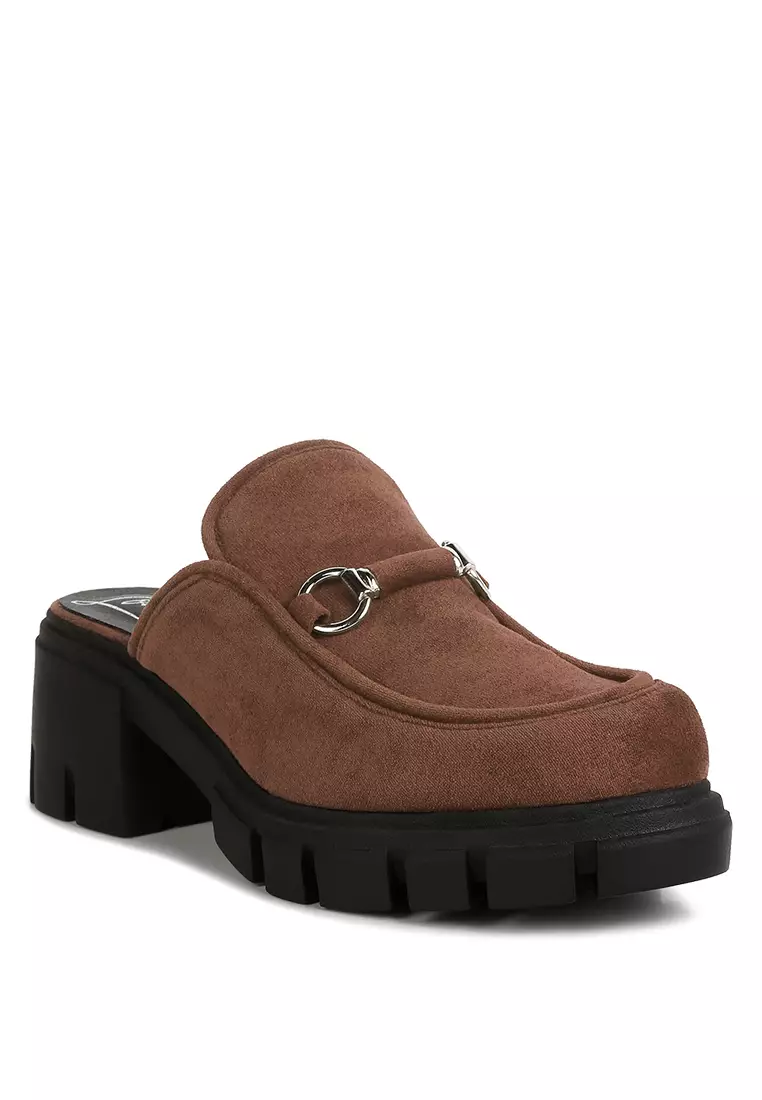 Brown Velvet Slip On Loafers