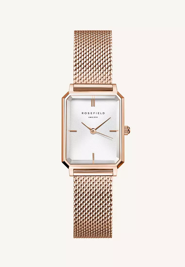 Buy Rosefield The Octagon XS Mesh White Rose gold 2025 Online ZALORA