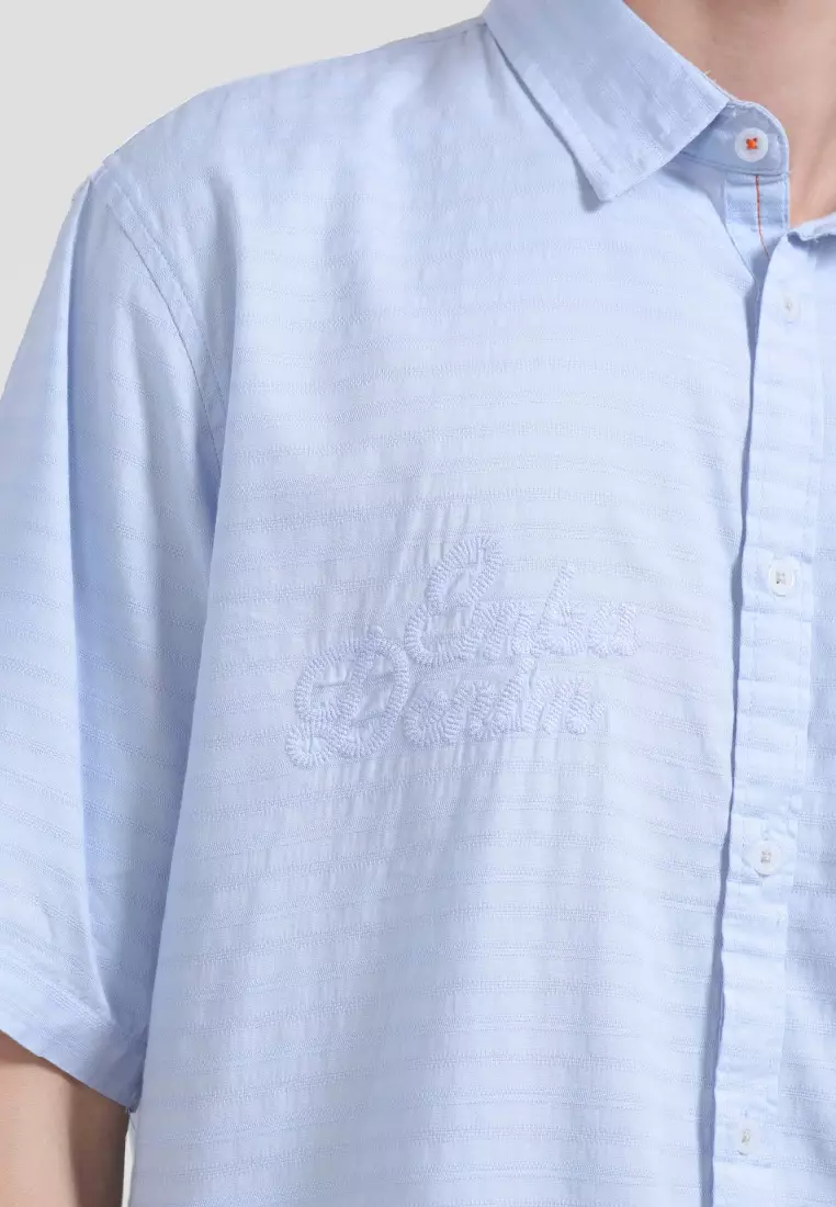 Emba Denim - Stefano Kemeja Pria Relaxed Fit Warna Light Blue