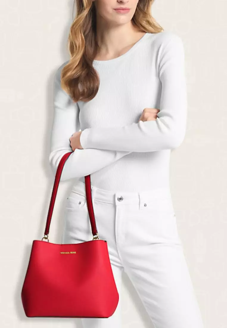 Michael Kors Pratt Medium Shoulder Bag Bright Red