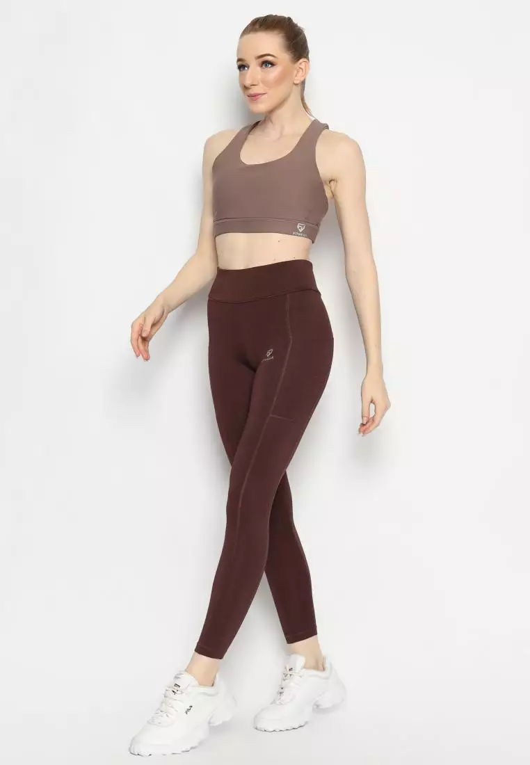 Fitwear - Sportbra Olahraga Wanita SAMANTHA [CAGED PLAIN] - PEANUT BROWN