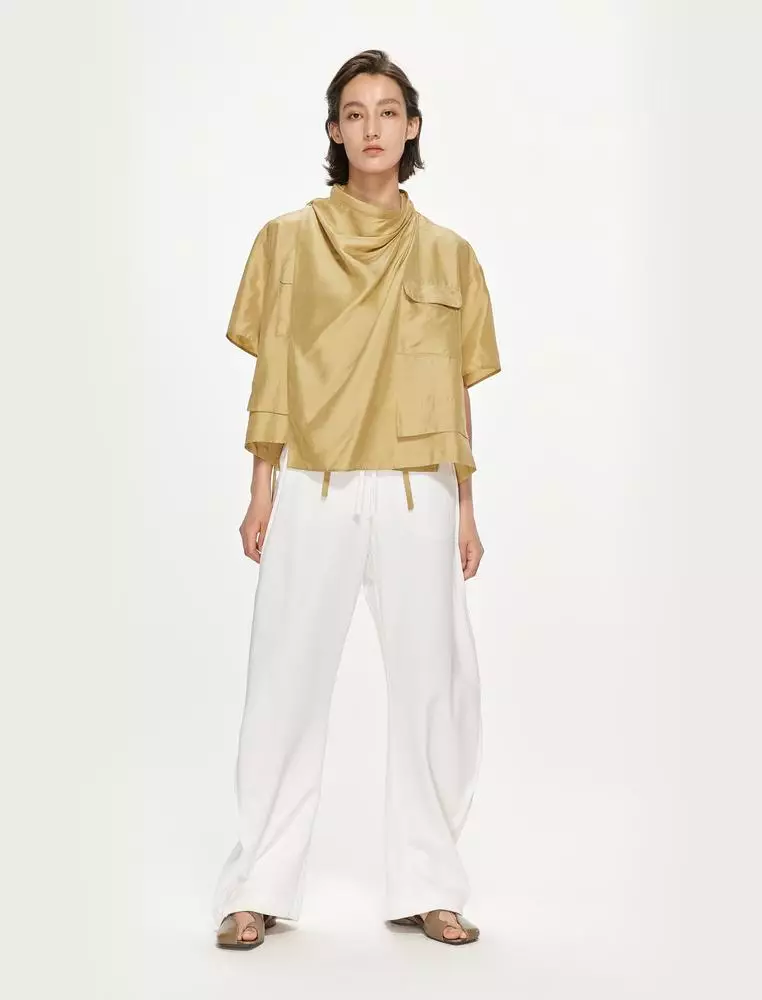 JNBY Women's Silk 3/4-Sleeve Loose Top