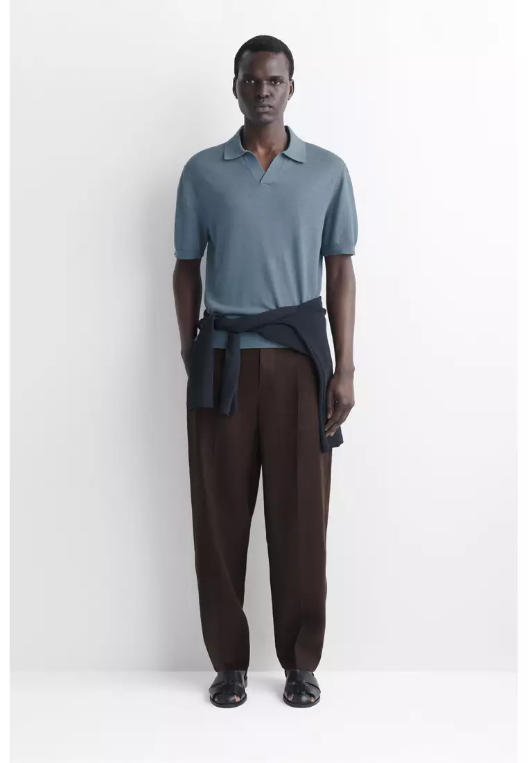 KNITTED LINEN POLO SHIRT