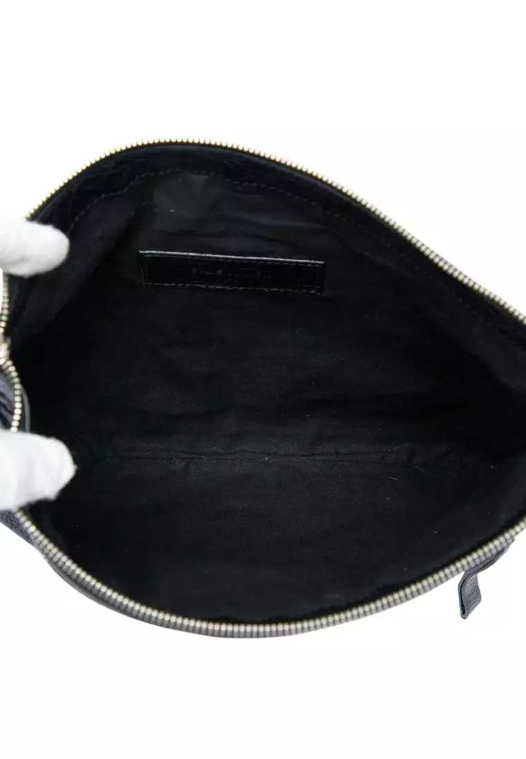 Pre-Loved Balenciaga Lambskin Motocross Classic Clip Clutch M