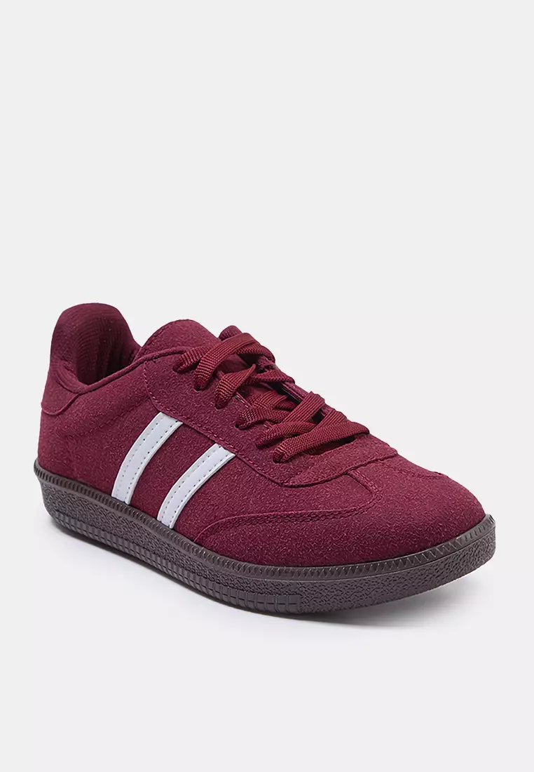 Retro Claret Red Women's Sports Shoes - Lace-Up Takaw25Sn00005