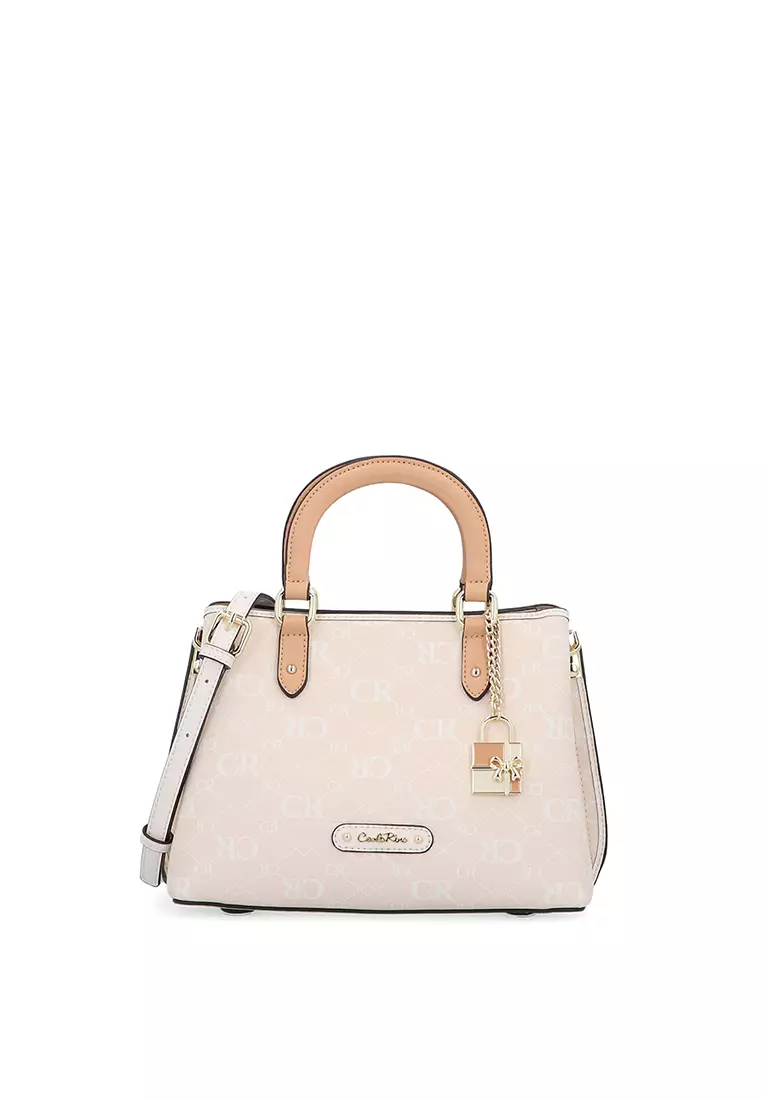 Buy Carlo Rino CR Monogram in Cream Top Handle M - Beige 2026 Online ...