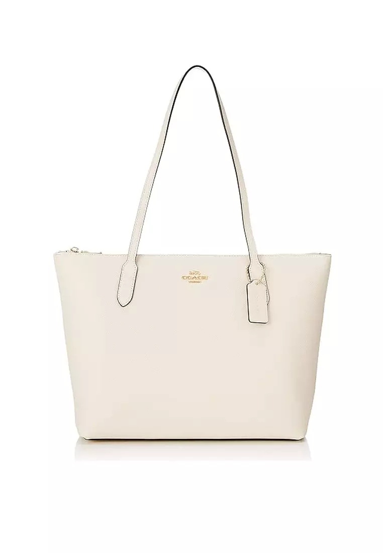 Coach Crossgrain Leather Zip Tote (4454) IM/Chalk