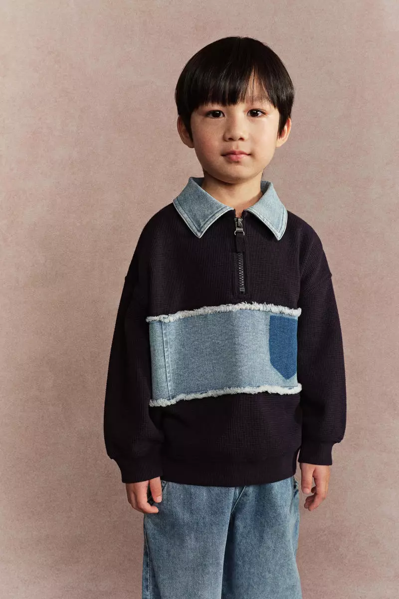 Motif-detail zip-top sweatshirt