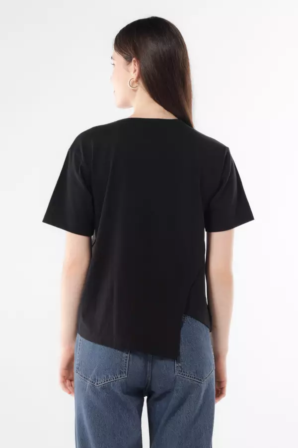 MINIMAL - Darling - Deconstructive T Shirt - Black Colour Black
