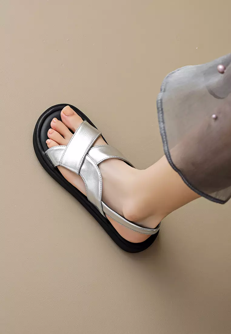 Simple Microfiber Leather Rome Sandals WW393-3