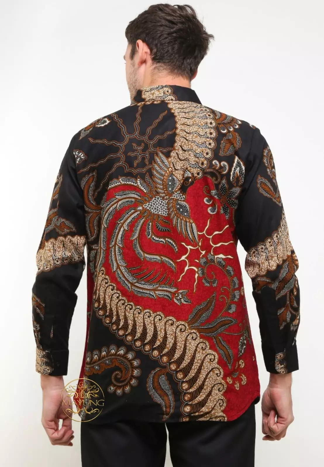 Eka Cendrawasih Maron Kemeja Batik Pria Premium Slimfit Modern Lengan Panjang