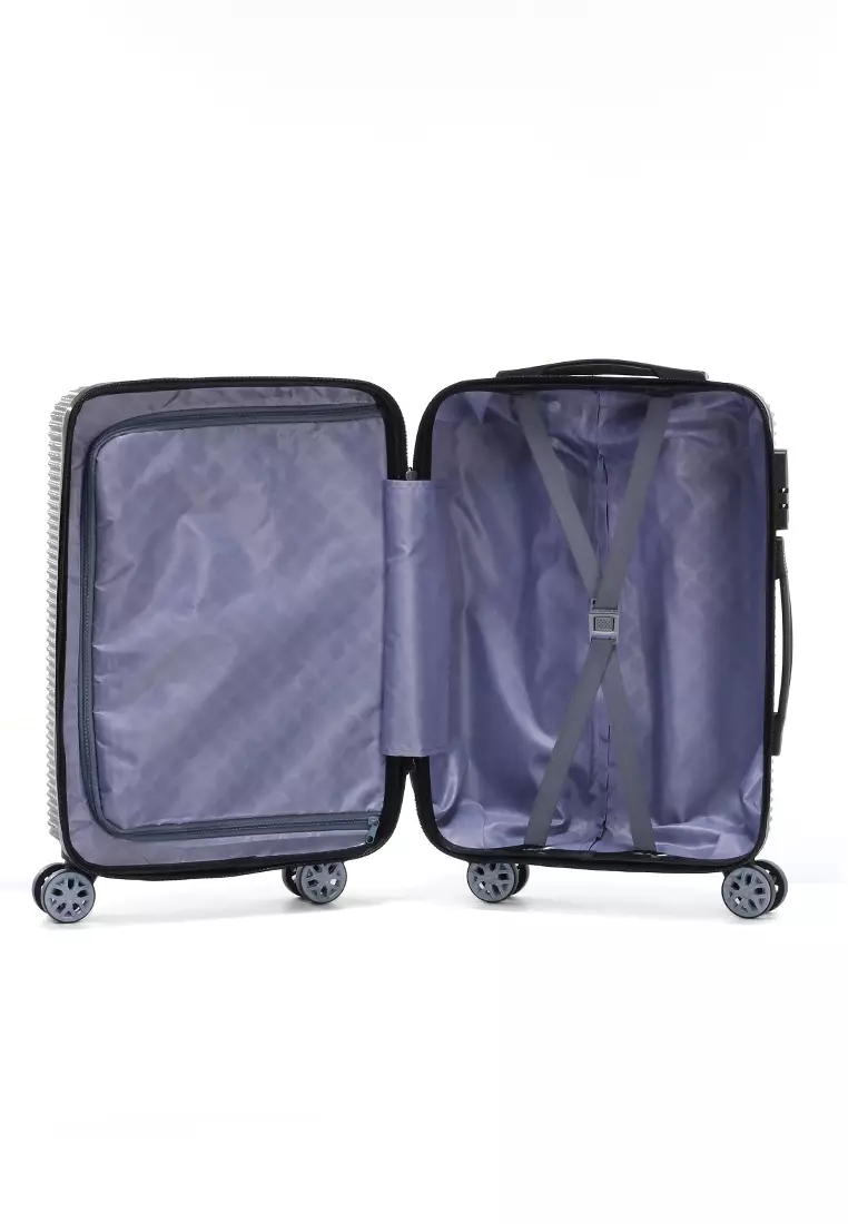 Lemno Koper Suitcase Full Line Motive Size 24 Inch Tas Travel Wheel Luggage Bag Material Fiber 803 ORIGINAL - Black
